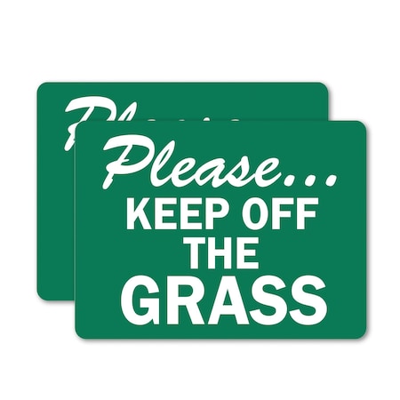 Signmission Please.Keep Off The Grass, 18 in W x Rectangle, Vinyl Decal OS-2PACK-MISC-D-1218-L-19506